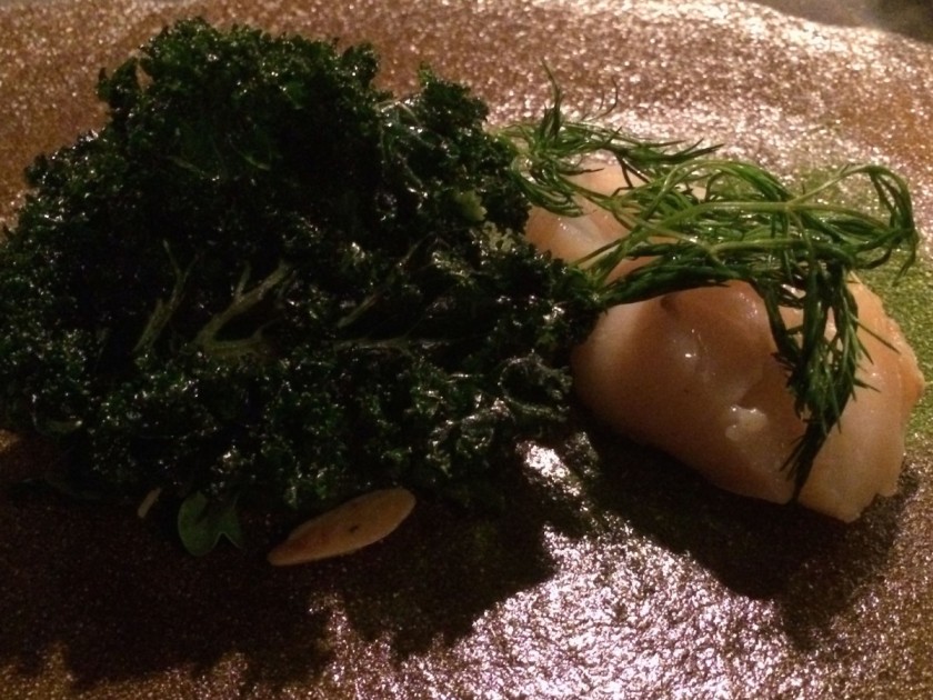 Scallops and kale at Oaxen